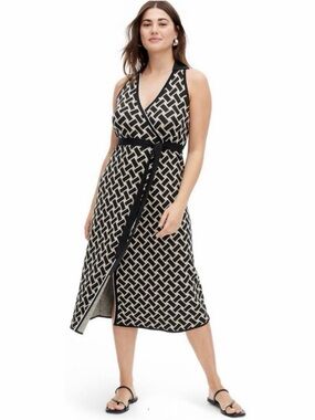 Diane Von Furstenberg for Target Sleeveless Sweater Geometric Wrap Midi Dress